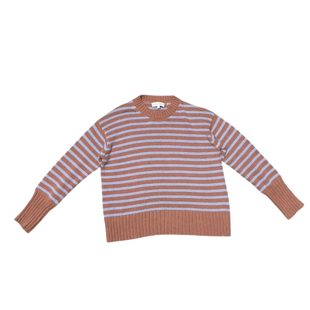 White + Warren Cotton Bland Striped Pullover Crewneck Normcore Sz S Fall Winter‎